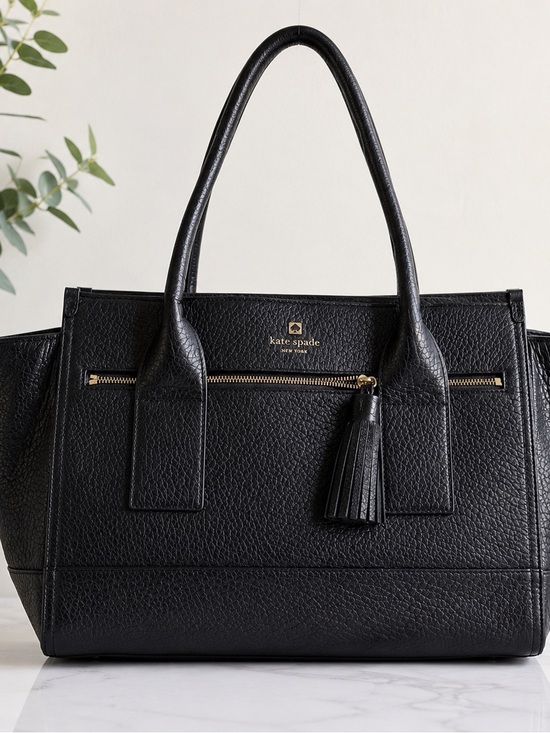 kate spade Handbags - Kate Spade New York Southport Avenue Oden Pebbled Leather Tote Black Tassel